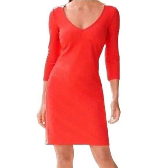 Boston Proper Beyond Travel Shift Dress Plus Size 3X Vermillion Red Orange 59715 - Picture 1 of 9
